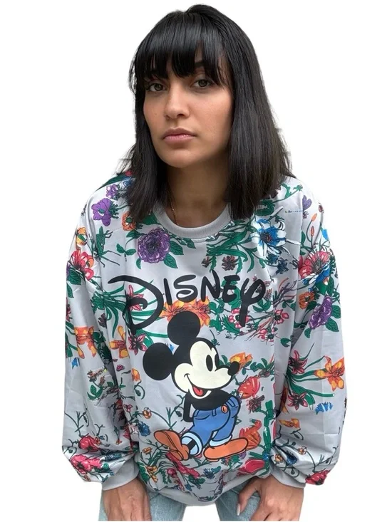 Disney Floral Women's Crewneck Sweatshirt - Picture 6 of 7